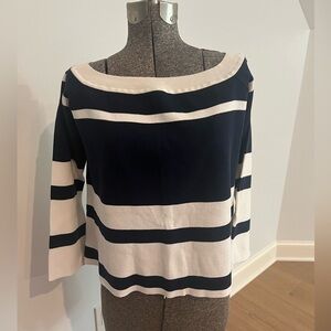 J.Crew | Boat neck Striped Sweater | Navy/White | Size M